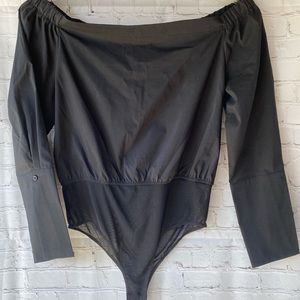 Black Off-Shoulder Bodysuit - NEW without tags